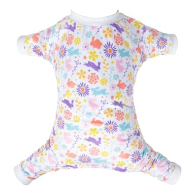 CuteBone Small Dogs Outfit Soft Puppy Onesies Pjs Dog Easter Rabbit Pajamas Pet Coat Cat Apparel Comfy Doggie Jumpsuit Bodysuit for All Seasons P276XL - Image 1
