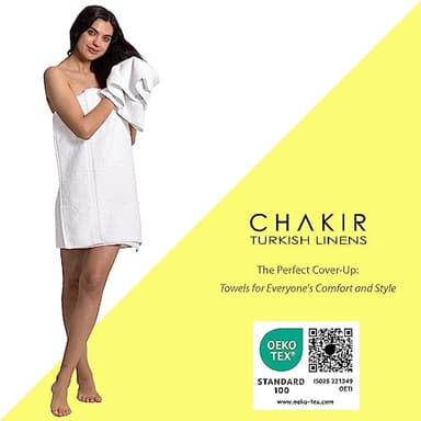 Chakir Turkish Linens | Hotel & Spa Quality 100% Cotton Premium Turkish Towels | Soft & Absorbent (4-Piece Washcloths, White) - Image 5