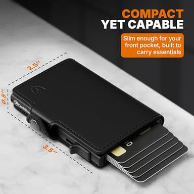 Conceal Plus Mens Wallet Card Holder, Smart Pop Up RFID Blocking Wallet, Slim Minimalist Leather Front Pocket Card Case, 6-10 Card Capacity Plus Cash Slot & ID - Image 2