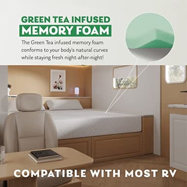 Coolsence RV Mattress King, 10 Inch Memory Foam Camper Mattress Bed in a Box Designed & Assembled in The USA, CertiPUR-US Certified, 80"×72"×10", White - Image 4