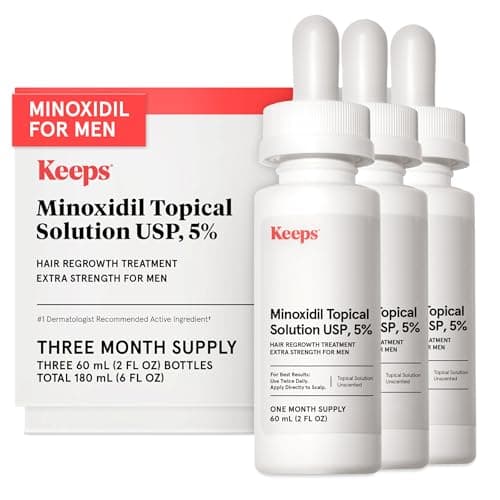 Keeps Extra Strength Minoxidil for Men - 5% Minoxidil Serum Hair Loss & Regrowth Treatment for Thinning & Bald Spots - Clinically Proven Hair Growth Products - Unscented Topical Aerosol - Image 1