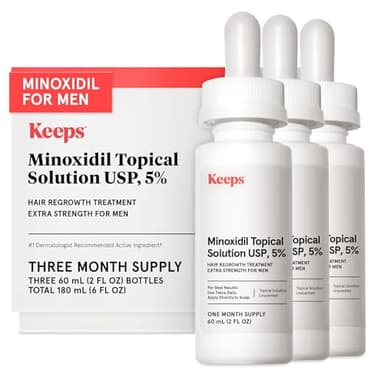 Keeps Extra Strength Minoxidil for Men - 5% Minoxidil Serum Hair Loss & Regrowth Treatment for Thinning & Bald Spots - Clinically Proven Hair Growth Products - Unscented Topical Aerosol - Image 1