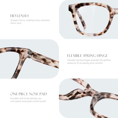 AIMISUV Reading Glasses for Women Men - Blue Light Blocking Magnifying Readers,Oprah Square Anti-Glare Computer Eyeglasses(3Pack,0.5X) - Image 6