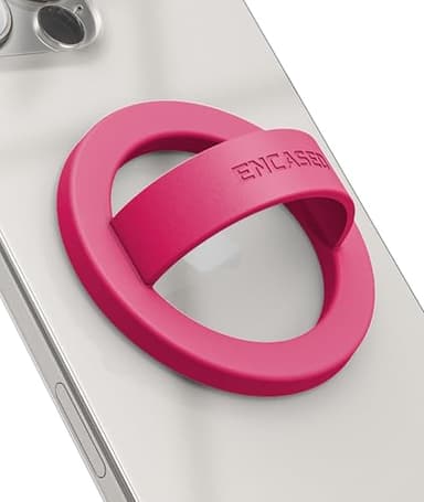 Encased Magnetic Phone Grip Holder (Compatible with MagSafe) Thin Silicone Finger Loop Ring for iPhone (Dark Pink) - Image 7