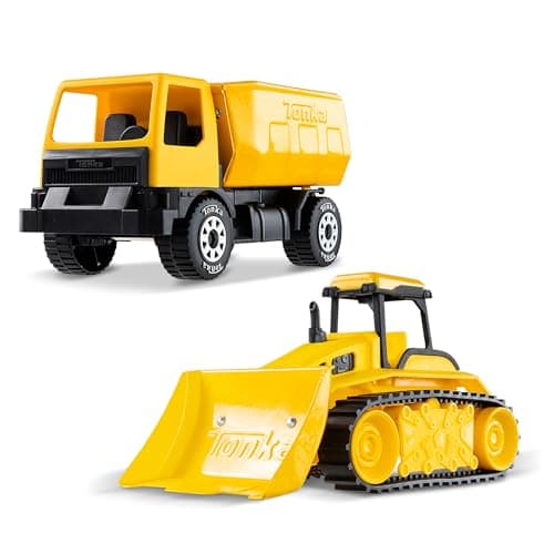 Tonka - Steel Classics Giga Series - Dump Truck & Bulldozer, 2-Pack - Image 1