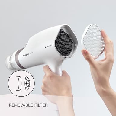 Panasonic Nanoe Salon Hair Dryer with Oscillating QuickDry Nozzle, Diffuser and Concentrator Attachments, 3 Speed Heat Settings for Easy Styling and Healthy Hair - EH-NA67-W (White) - Image 12