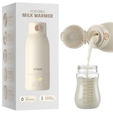 Portable Bottle Warmer for Travel, 17.5 OZ Large Capacity Baby Milk Warmer for Breast Formula and Water with Fast Heating & Faster Charger Baby Bottle Warmer On The Go for Car, Airplane - Image 1