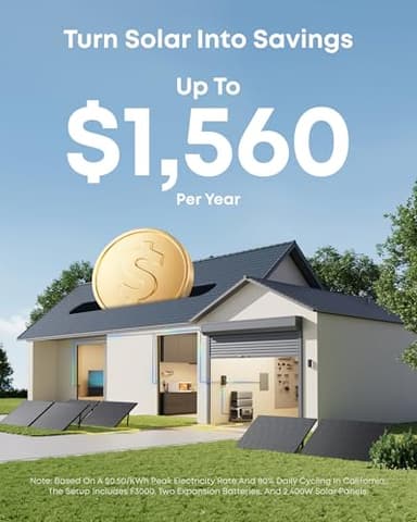 Anker SOLIX F3000 Portable Power Station and 400W Solar Panel, 3,072Wh, 6,000W Recharging, Solar Generator for Home Use, Expandable to 24kWh, For Outages, Camping, RVs, and Emergencies - Image 8