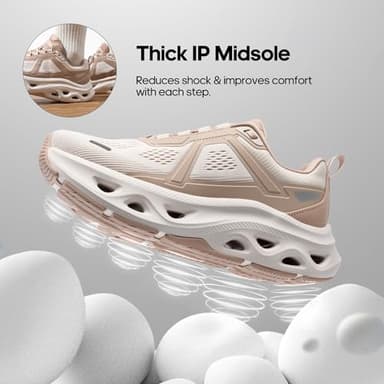 NORTIV 8 Women's Comfortable Walking Running Tennis Shoes MovePropel Athletic Gym Workout Jogging Fashion Sneakers,Size 6.5,Nude Pink,SNWS247W - Image 2