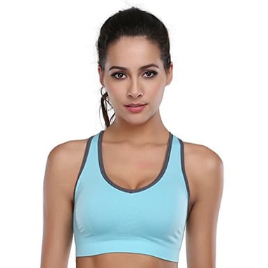 BAOMOSI Women's Seamless Racerback Sports Bra High Impact Support Yoga Gym Workout Fitness Black Blue Grey Purple Rose Red XL - Image 4