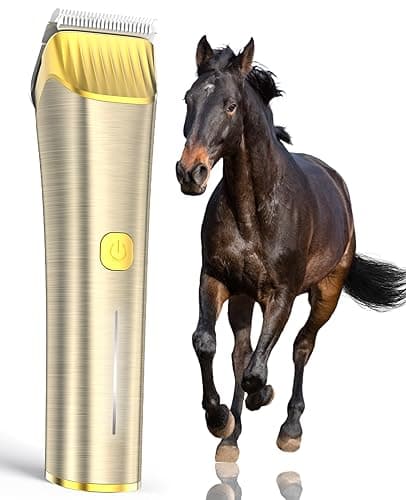 oneisall Cordless Horse Clippers,Low Noise 2 Speed Grooming Clippers,Horse Trimmer Shaver Kit for Matted Long Hair,Detachable Stainless Steel Blade Grooming Kit for Thick Coat - Image 1