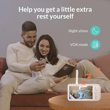 NETVUE Upgraded Baby Camera Monitor Video - 5000mAh Baby Monitor with Camera and Audio, 5" Display, 4 in 1 Bracket Meets The Needs in All Scenarios, Smart Phone App, Cry Detection - Image 5