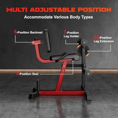 GOIMU Leg Extension and Curl Machine, 4 in 1 Lower Body Workout Machine， Adjustable Leg Curl Machine with Plate Loaded, Leg Extension Machine with Exercise Bench, Home Gym Weight Machine - Image 6