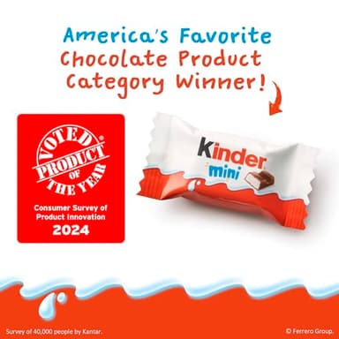 Kinder Chocolate Mini, 29.2 oz Bulk Pack, Up to 138 Minis, Milk Chocolate Bar with Creamy Milky Filling, Individually Wrapped Candy - Image 7