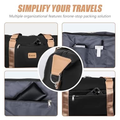 Eeeza Luggage Sets 5 Piece,Hard Case Suitcase Set with Spinner Wheels,Hardshell Lightweight Travel Luggage with TSA Lock (Black,20/24/28 Inch) - Image 6