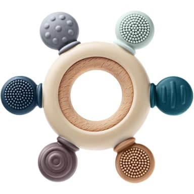 Baby Teething Toys for 0-6 6-12 Months, BPA Free Teether Sensory Toys for Babies 0 3 6 9 12 18 Months, Newborn Infant Toys Gifts for 1 One Year Old Baby Boys Girls - Image 1