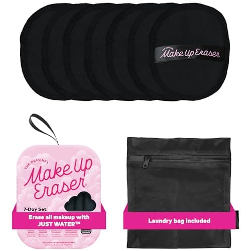 The Original MakeUp Eraser, 7-Day Set, Erase All Makeup With Just Water, Including Waterproof Mascara, Eyeliner, Foundation, Lipstick, Sunscreen, and More! Chic Black, 7ct. - Image 1