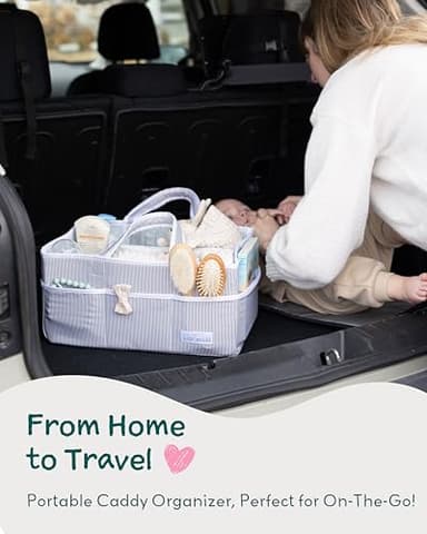 Lily Miles Baby Diaper Caddy - Large Organizer Tote Bag for Newborn essentials Boy or Girl - Baby Shower Basket - Nursery Must Haves - Registry Favorites - Newborn Caddie Car Travel - Image 7