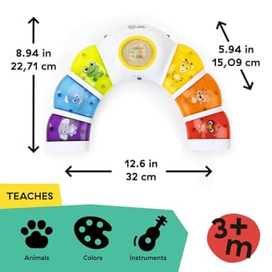 Baby Einstein Glow & Discover Light Bar Musical Activity Station and Tummy Time Toy, Montessori Cause and Effect Early Learning for 3-36 months - Image 3