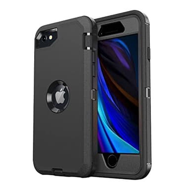 jaroco for iPhone SE Case 2022/2020/3rd/2rd,iPhone 8/7 case [Shockproof] [Dropproof] [Military Grade Drop Tested] with Non-Slip Removable Heavy Duty Full Body Phone Case-Black - Image 1
