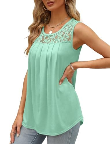 Saloogoe Summer Tops for Women 2025 Trendy Beach Vacation Outfits for Cruise Travel Wear Green XL - Image 3