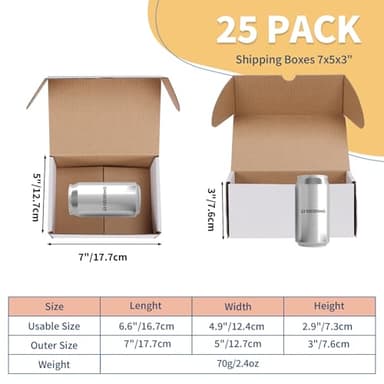 ZBEIVAN 7x5x3 White Shipping Boxes Set of 25, Corrugated Cardboard Mailer Boxes for Packaging Small Business Mailing Gifts - Image 2