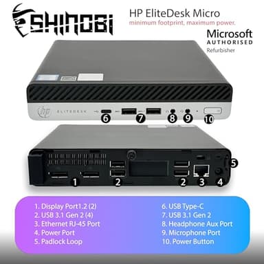 HP EliteDesk 705 G5 Mini PC | Ryzen 5 PRO 3400GE | 8GB RAM | 256GB NVME | Windows 11 Pro | AX210 Wi-Fi 6E + BT | Mini Desktop Computer (Renewed) (8GB RAM + 256GB NVMe) - Image 4