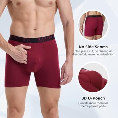 BAMBOO COOL Men's Ultra ComfortSoft Underwear, Moisture Wicking & Breathable No Ride Up Boxer Briefs with Fly, Multipack - Image 4