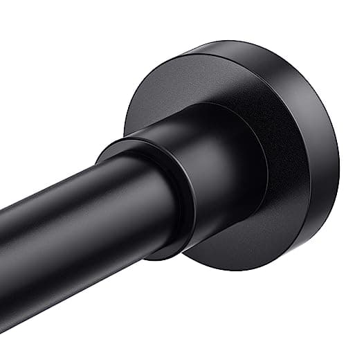 BRIOFOX Shower Curtain Rod Adjustable 32-61 Inch, Spring Tension Shower Rod No Drilling Non Slip, Matte Black - Image 1