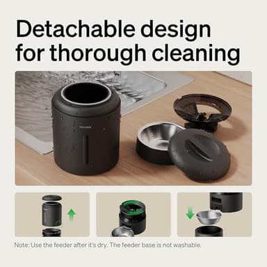 PETLIBRO Automatic Cat Feeder, 5G WiFi Automatic Dog Food Dispenser with Freshness Preservation, 5L Timed Pet Feeder with Low Food Sensor, Up to 10 Meals Per Day, Granary Black - Image 8