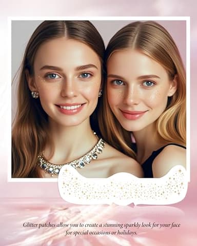 XICZH Face Glitter, Gold Temporary Face Tattoos Stickers, Body Face Glitter for Women Girls, Country Concerts Singer Festival Rave Accessories (Gold - 10 pcs) - Image 7
