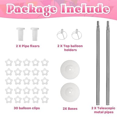Voircoloria Balloon Stand Kit Set of 2, 7FT Adjustable Height Balloon Column Kit for Floor with Metal Telescopic Pillar for Halloween Thanksgiving Day New Years 2025 Gender Reveal Party Decorations - Image 2