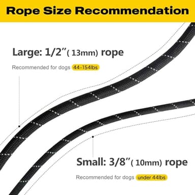 Fida Durable Slip Lead Dog Leash, 6 FT x 1/2" Heavy Duty Dog Loop Leashes, Comfortable Strong Rope Slip Leash for Large Medium Dogs, No Pull Pet Training Lead with Highly Reflective(1/2", Black) - Image 8