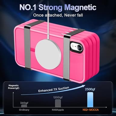 MOCCA Strong Magnetic for iPhone XR Phone Case, [Compatible with Magsafe][Mil-Grade Drop Protection] Slim Thin Translucent Matte Protective Cover Case for iPhone XR Case 6.1'', Hot Pink - Image 3