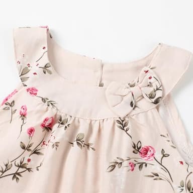 Little Big Girl Linen Casual Dress Cosy Summer Floral Tank Vest Shift Shirt Dress 2T - Image 3