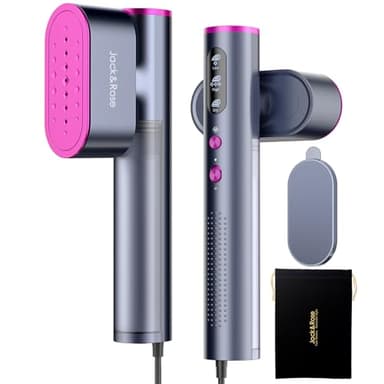 Jack ＆ Rose Travel Steamer for Clothes,100-220V Portable Iron,15s Heat Up,Steamer ＆ Iron 2 In 1, Travel Size,Large Ceramic Heat Panel,for Global ＆ Europe - Image 1