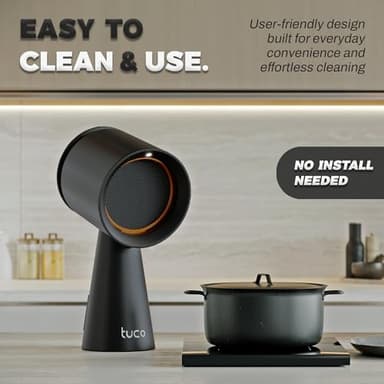 TUCO Portable Range Hood, Desktop Kitchen Exhaust Fan with 3 Speeds, Triple Filter Polymer, Aluminum & Carbon, Low Noise, Oil Collection Cup, Smoke Air Purifier for Indoor BBQ, Hot Pot and RV Kitchens - Image 5