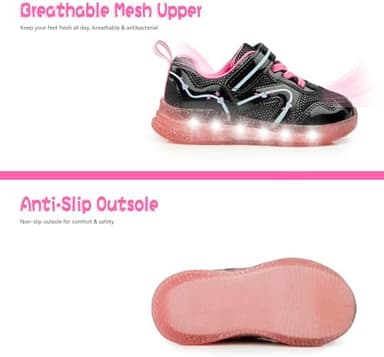 SKYWHEEL Toddler Girls Boys Light up Shoes LED Flashing Lightweight Mesh Breathable Walking Sneakers for Toddler and Little Kids Running - Image 5