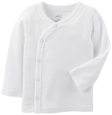 Simple Joys by Carter's Baby 5-Pack Side-snap Long-Sleeve Shirt, White, Preemie - Image 2