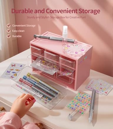 Nail Art Pens Set, DIY Kids Nail Art Kits with Nail Accessories 3D Press-On Nail, Clear Fake Nail Tips, DIY Sticker Nail Drawing Painting Pen for Salon Toys Gifts Toys for Girls - Image 6