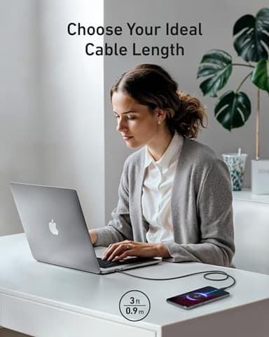 Anker Type C Cable，2 Pack USB A to USB C Flow Cord, Fast Charging for iPhone 17 16 or Max Plus and More (3FT, Black) - Image 6