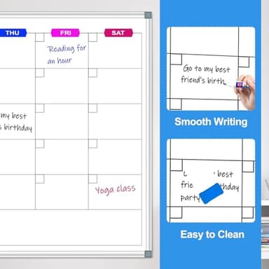 CALENBO Large Monthly Calendar Whiteboard for Wall 72" x 40", Dry Erase Board Calendar for Wall Mounted Board, Office White Board Monthly Planning Board Bulletin Board for School, Home Use - Image 4