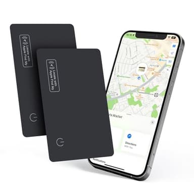 Eelexa Wallet Tracker Card, Rechargeable Thin Finder, Works with Apple Find My (iOS Only), Item Locator for Luggage Tags, Passports, Phone, IP68 Waterproof, 2 Pack - Image 1