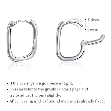 Silver Oval Huggie Hoop Earrings for Women Trendy Spiral Chain Hoop Earrings Handmade Sleeper Earrings - Image 7