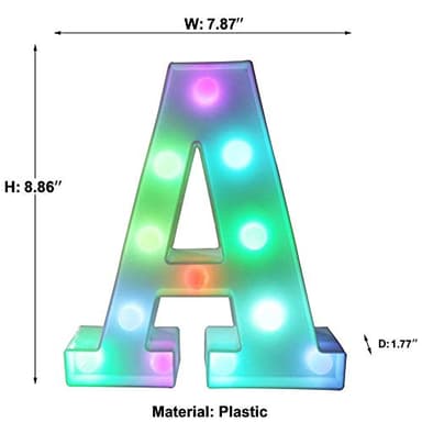 Pooqla Colorful LED marquee letter lights with Remote – light Up Signs – Party Bar Decorations for The Home - Multicolor A - Image 5