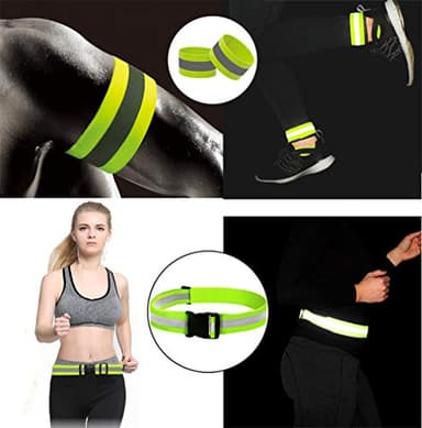 Reflective Vest, Reflective Glow Belt with 2Pack Reflector Armbands, Adjustable Elastic Safety Vest Outdoor Reflective Belt High Visibility, Ultralight & Comfy for Running, Jogging, Walking, Cycling, - Image 7