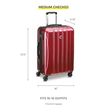 DELSEY PARIS Helium Aero Hardside Expandable Luggage with Spinner Wheels, Brick Red, Checked-Medium 24 Inch - Image 9