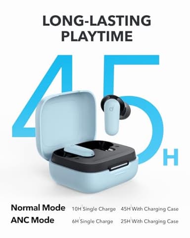 Soundcore P30i by Anker Noise Cancelling Earbuds, Strong and Smart Noise Cancelling, Powerful Bass, 45H Playtime, 2-in-1 Case and Phone Stand, IP54, Wireless Earbuds, Bluetooth 5.4 (Blue) - Image 5