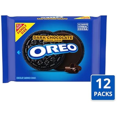 OREO Dark Chocolate Creme Chocolate Sandwich Cookies, Family Size, 12 - 17 oz Packs - Image 4