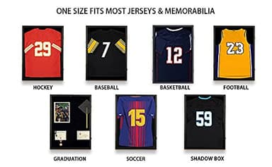 IHEIPYE Jersey Frame Display Case Shadow Box - Lockable with UV Protection Acrylic and Hanger for Baseball, Basketball, Football, Soccer, Hockey 2XL Sport Shirt and Uniform - Black - Image 7